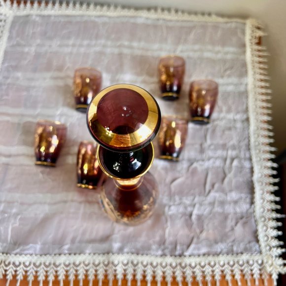 Murano Italian Decanter, Italian Glass, Vintage Barware, Italian Drinkware - Picture 7 of 10